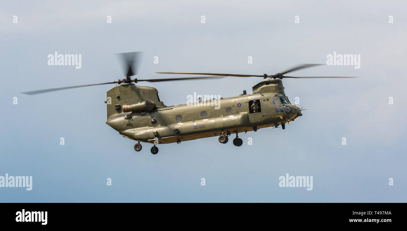 Boeing CH-47 Chinook twin Rotor Transporthubschrauber Stockfoto