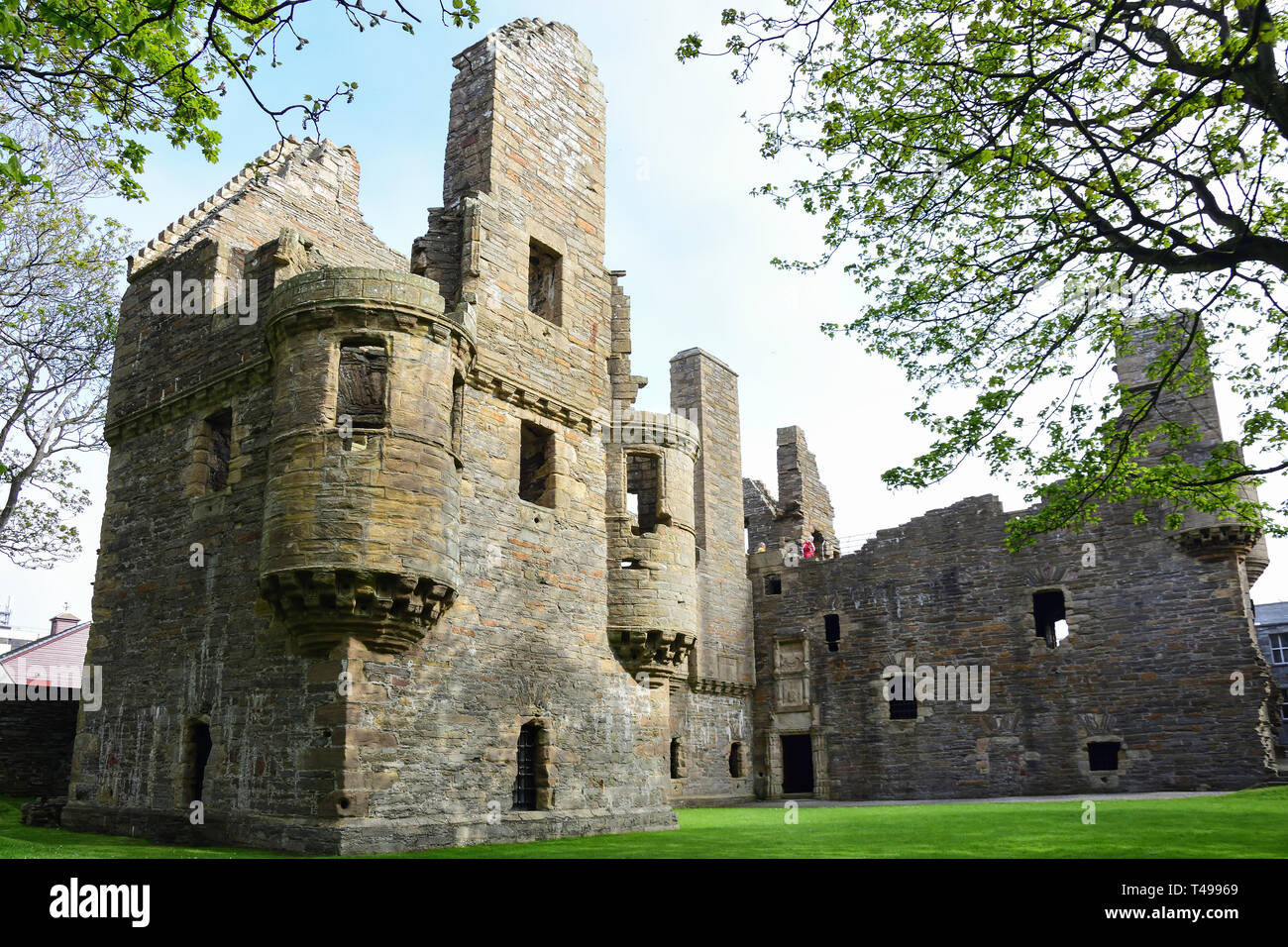 17. jahrhundert Ruinen von Earl's Palace, Watergate, Kirkwall, dem Festland, Orkney Inseln, Nördliche Inseln, Schottland, Vereinigtes Königreich Stockfoto