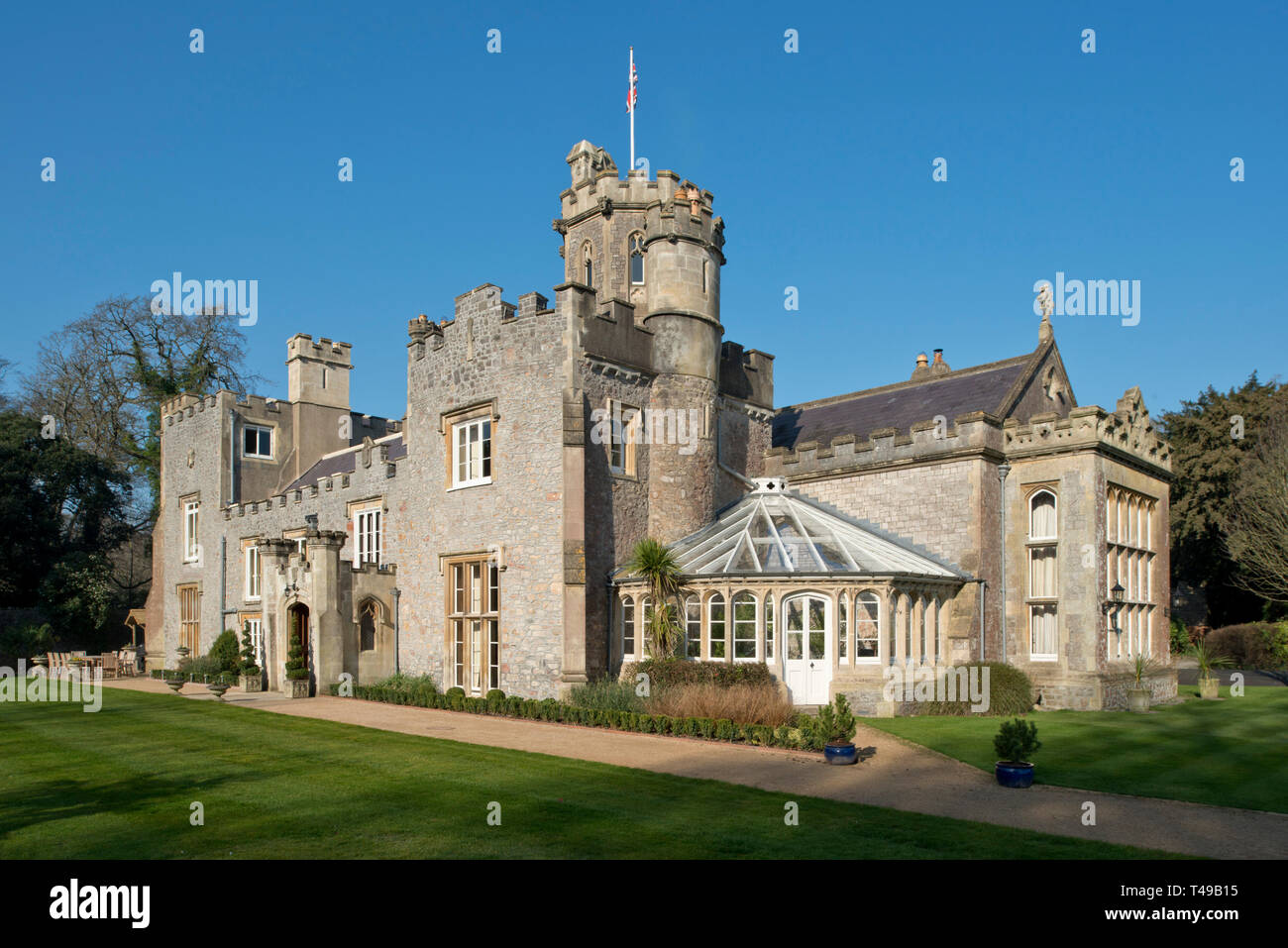 Bergauf Manor, bergauf, Weston-Super-Mare, Somerset, UK, mit Inhabern Tina & Craig Kennedy. Stockfoto
