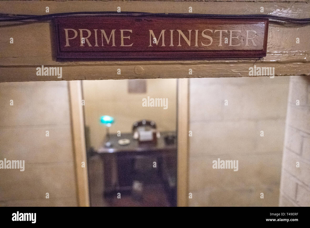 Churchill War Rooms Museum - London, Großbritannien Stockfoto