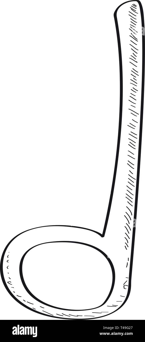 Isolierte comic halbe Note Skizze Stock Vektor