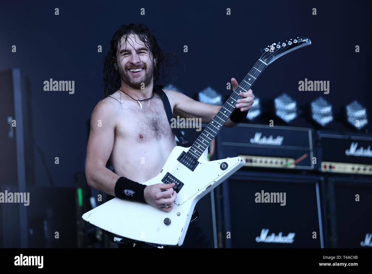 Airbourne am Download Festival in Melbourne, Australien Mit: Joel O'Keeffe Wo: Melbourne, Australien, wenn: 12 Mar 2019 Credit: WENN.com durchführen Stockfoto