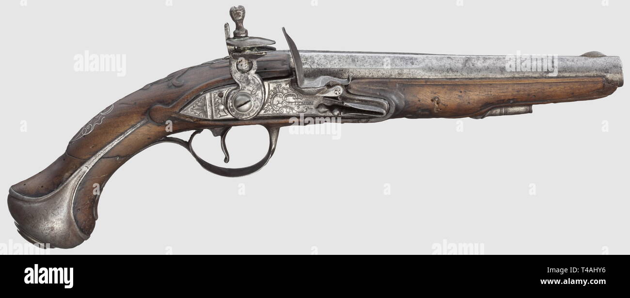 Handfeuerwaffen, Pistolen, musketen Pistole Kaliber 15 mm, Frankreich, circa 1780, Additional-Rights - Clearance-Info - Not-Available Stockfoto