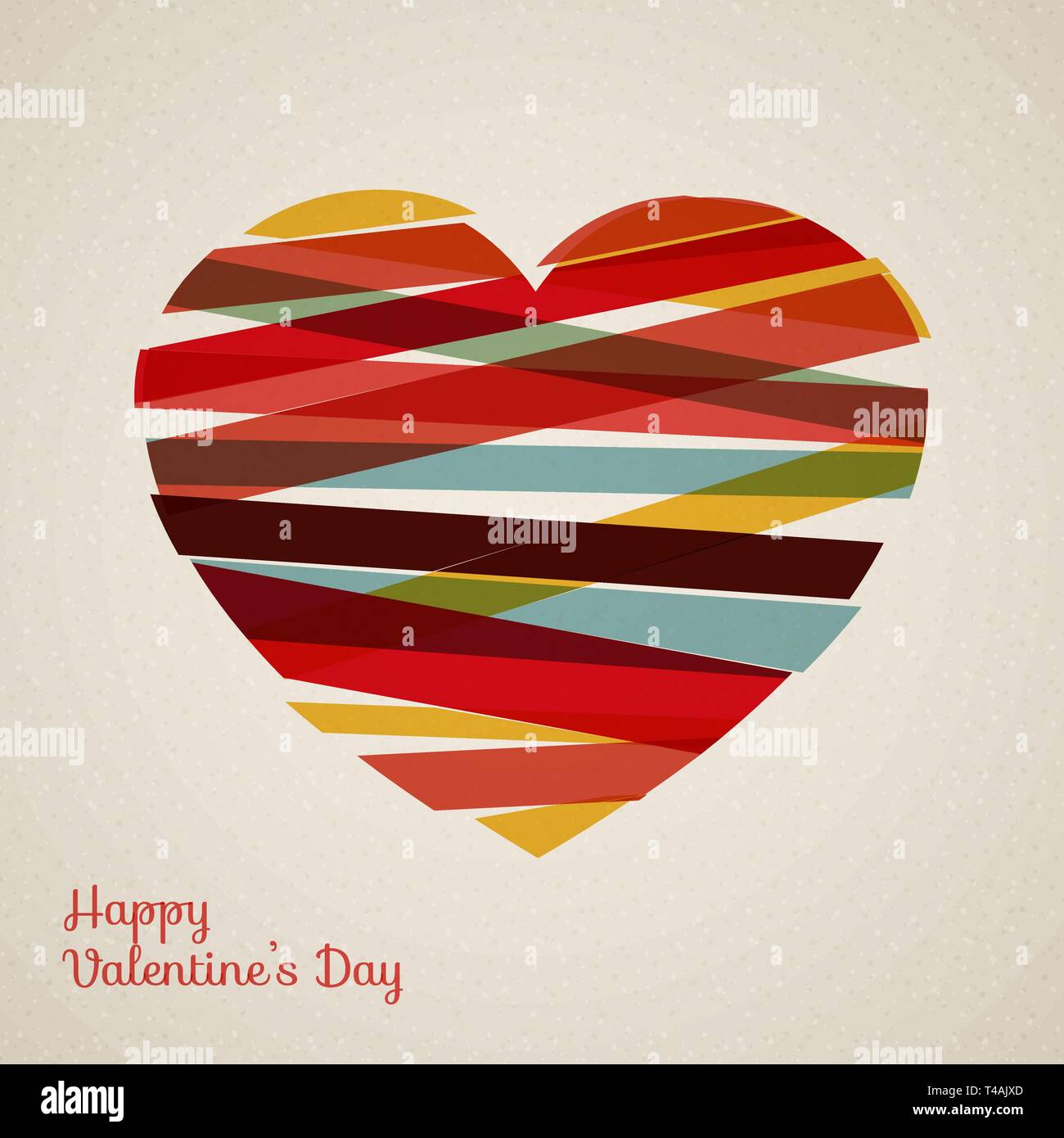 Vector retro Herz aus Farbe Streifen Stock Vektor