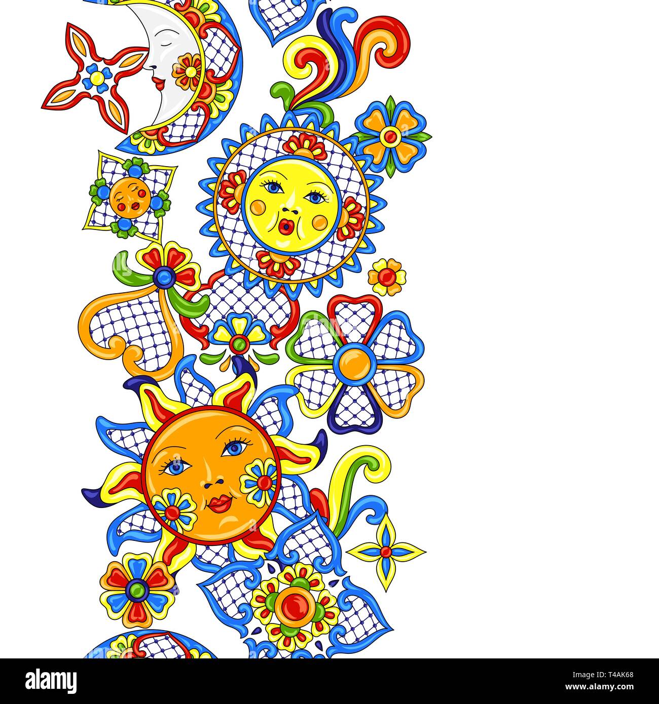 Mexikanische Muster mit niedlichen naive Kunst. Stock Vektor