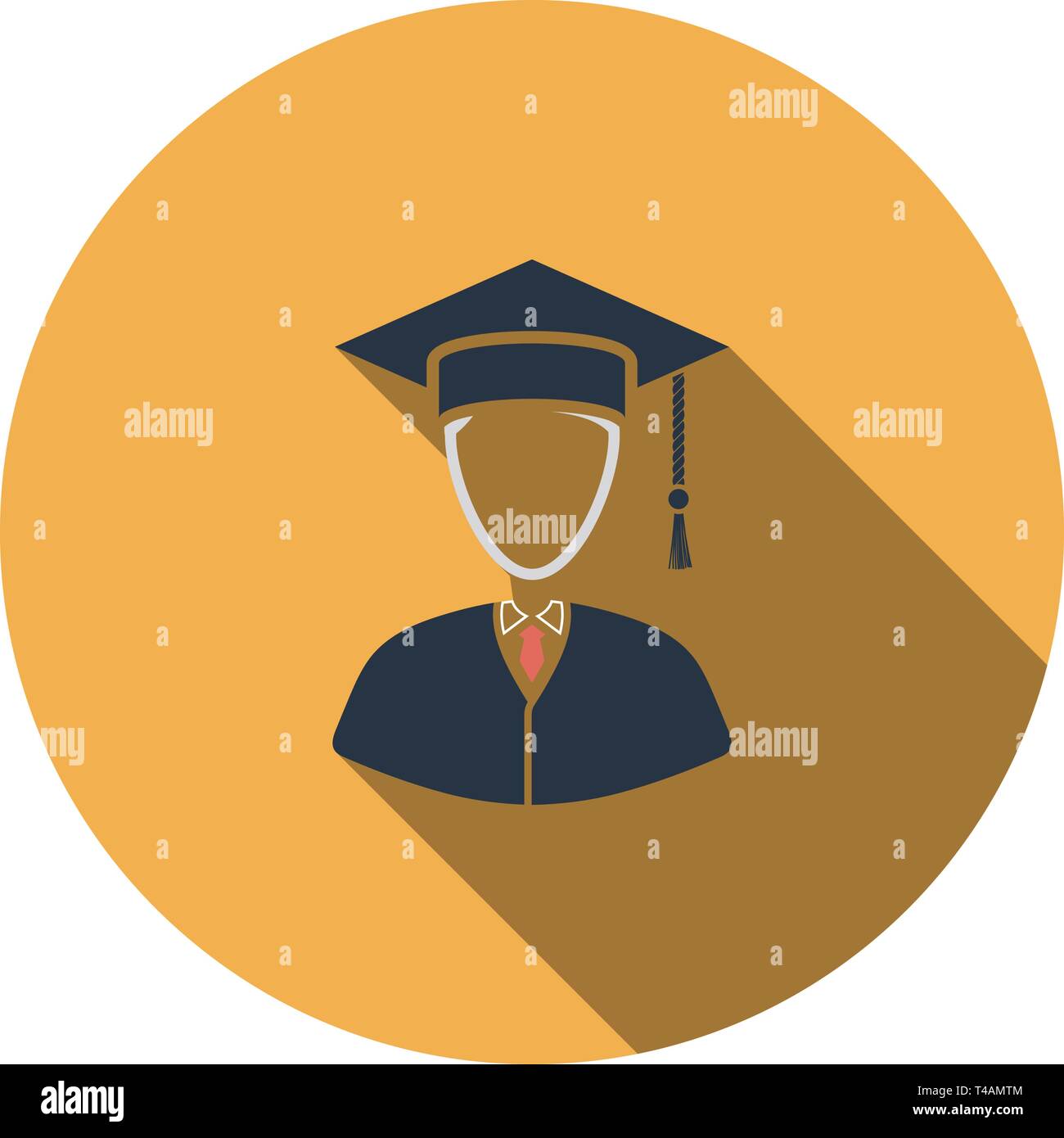 Rechtsanwalt mann Symbol. Flaches Design Kreis mit langen Schatten. Vector Illustration. Stock Vektor