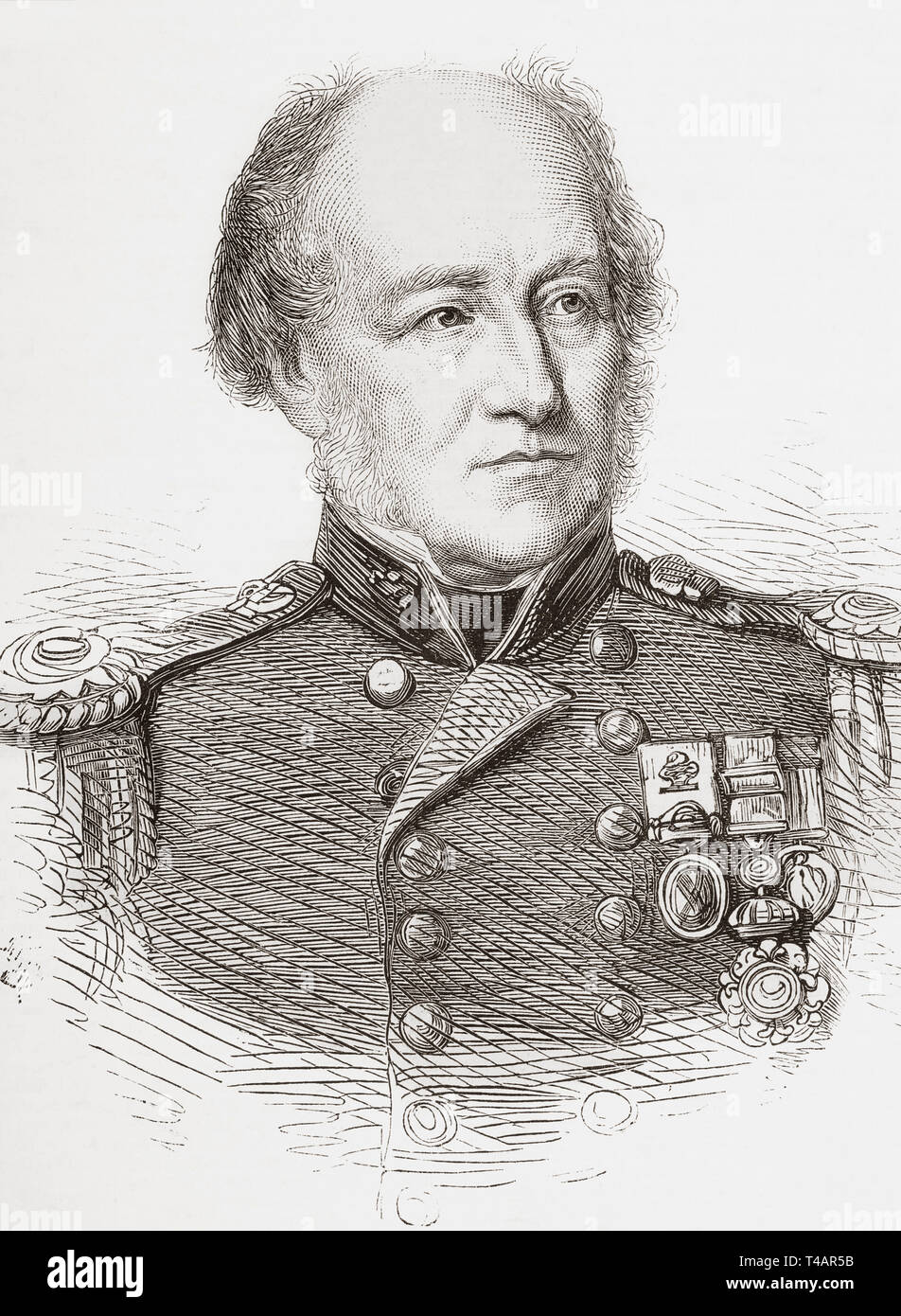 Admiral William Henry Smyth, 1788 - 1865. Royal Navy Officer, hydrographer, Astronom und Numismatist. Von der Illustrated London News, veröffentlicht 1865. Stockfoto