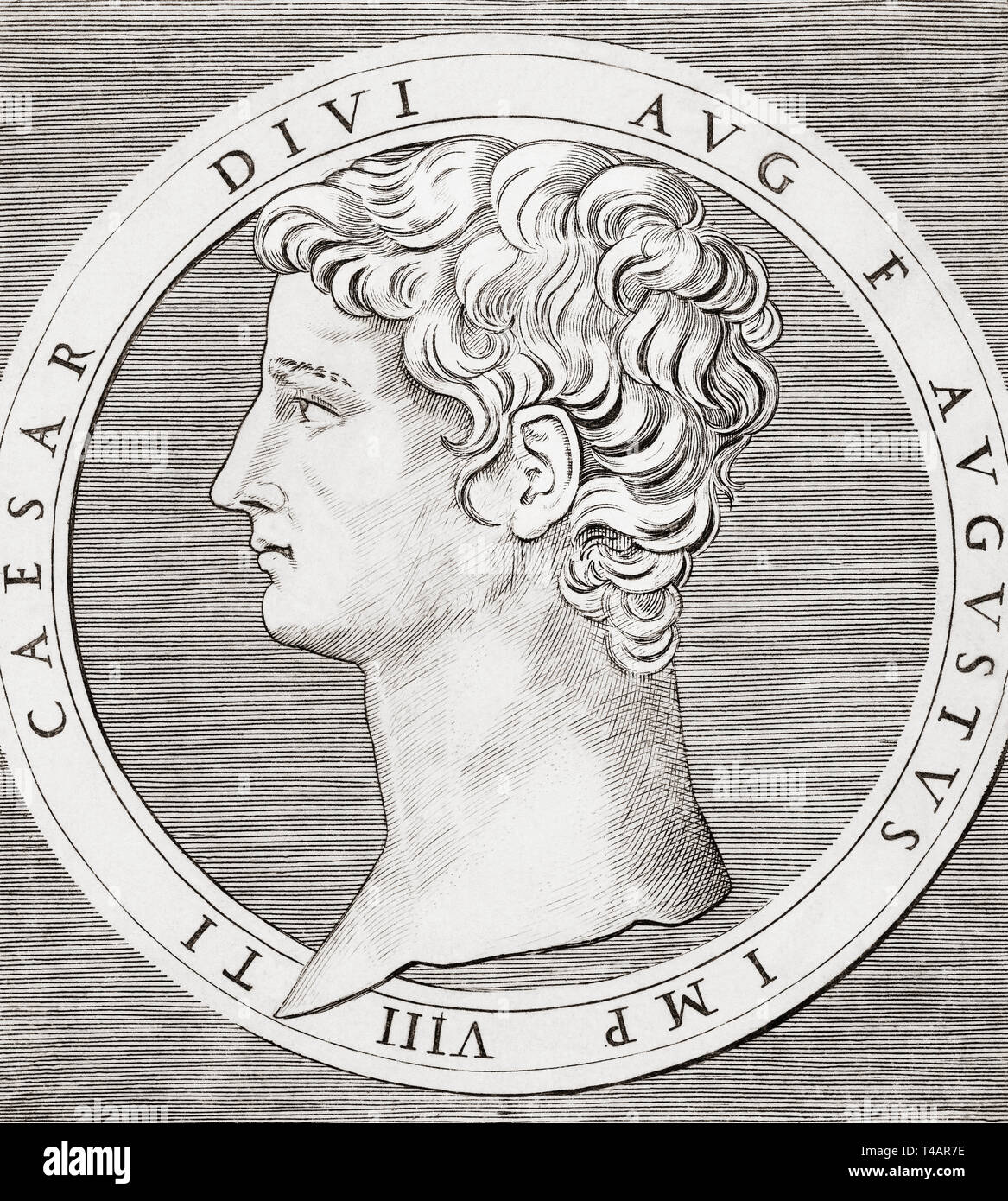 Tiberius, 43 v. Chr. - 37 n. Geboren Tiberius Claudius Nero. Zweite Kaiser des römischen Reiches. Stockfoto