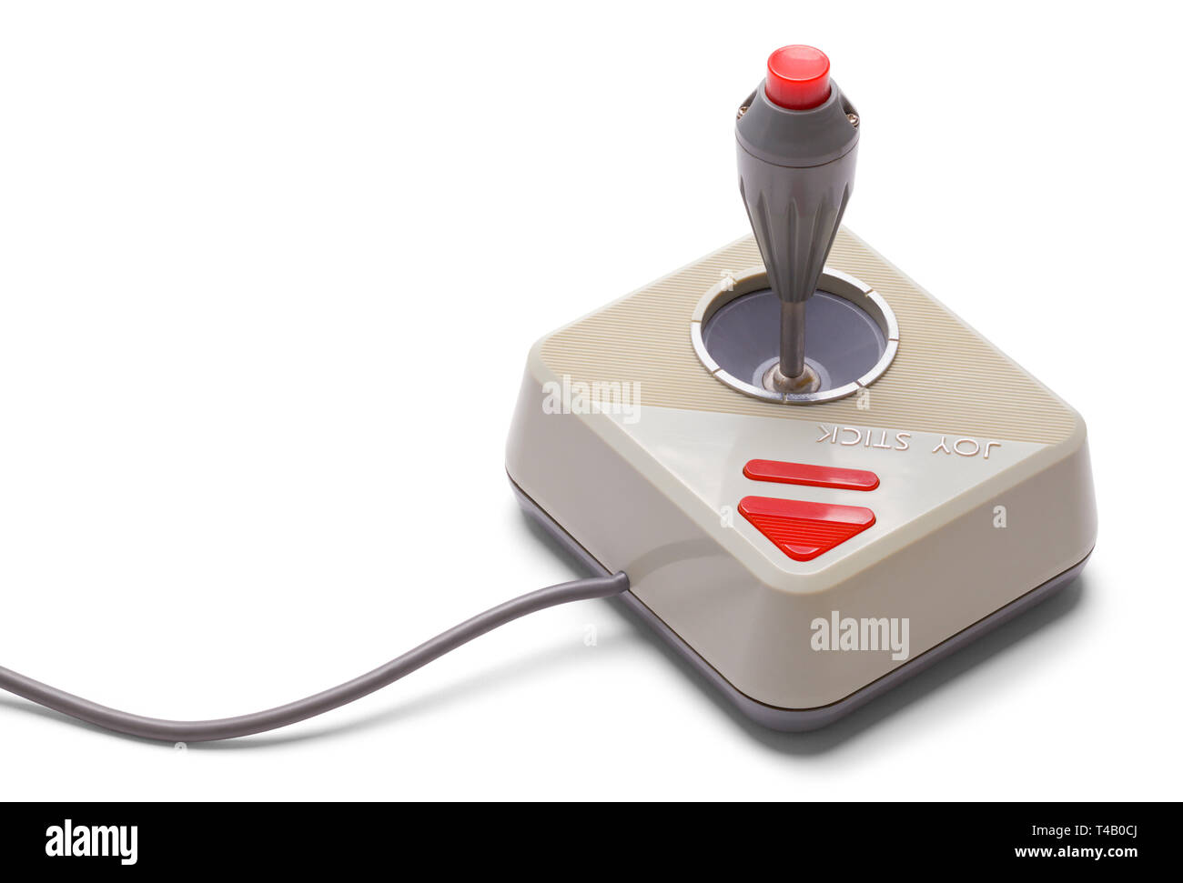 Classic Joy Stick Game Controller isoliert auf weißem Hintergrund. Stockfoto