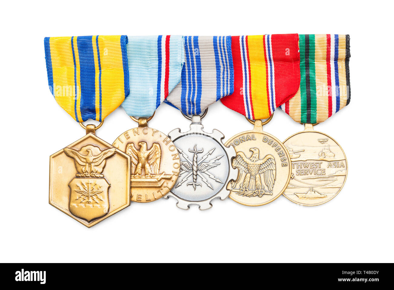 United States Military Medaillen isoliert auf Weiss. Stockfoto