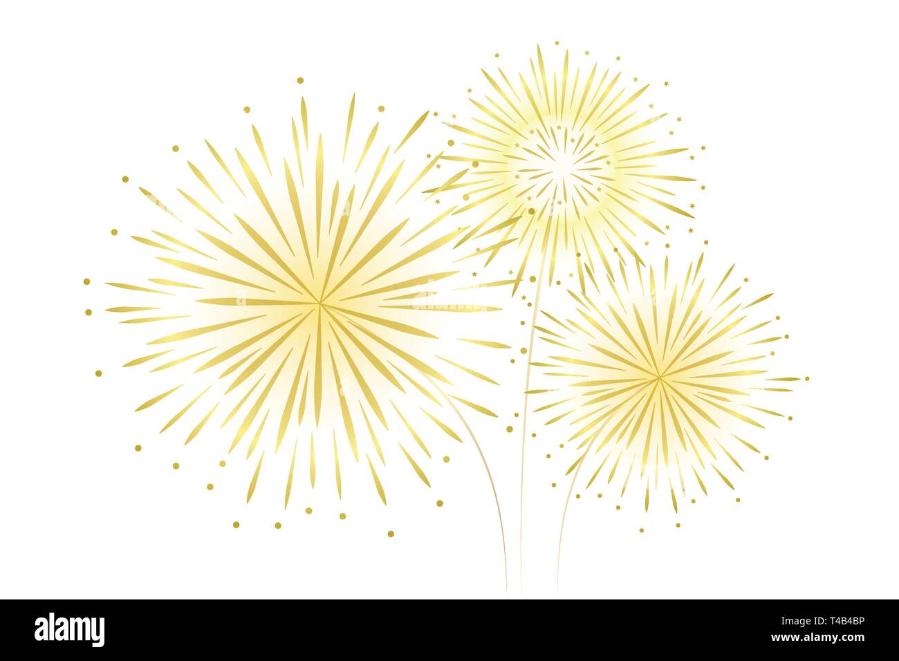 Neues Jahr party Feuerwerk Dekoration auf weißem Hintergrund Vektor-illustration EPS 10. Stock Vektor