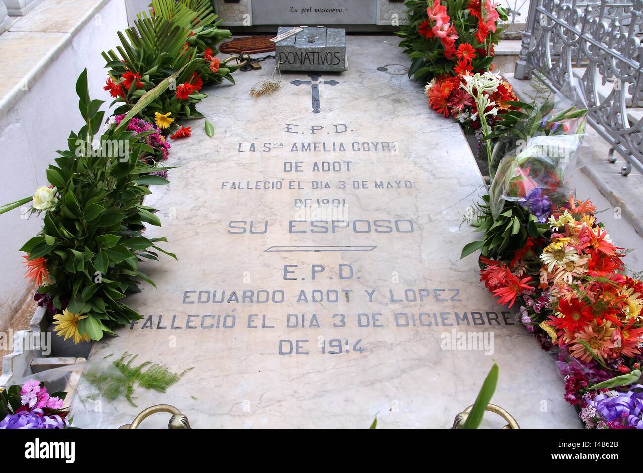 Havanna - 24. Februar: Grab von Amelia Goyri am 24. Februar 2011 in Havanna. Amelia ist bekannt als La Milagrosa (Wunderbare Frau) und ihr Grab ist ein famo Stockfoto