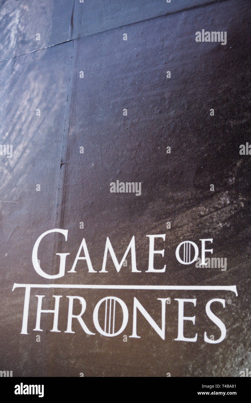 Spiel der Throne Plakatwand in London. Spiel der Throne ist eine TV-Serie für HBO gemacht Stockfoto