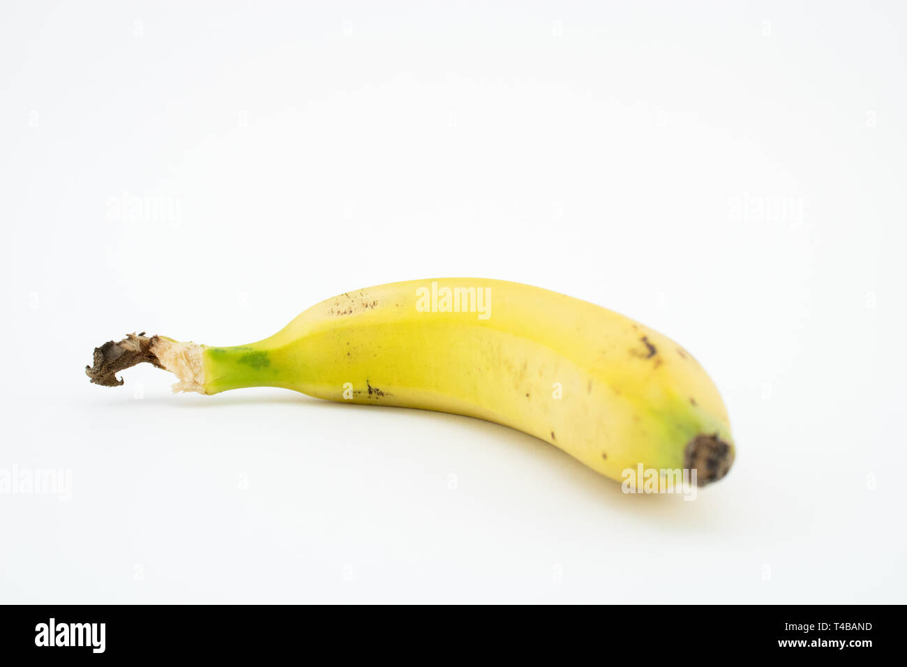 Banane oder wegerich auf weißem Hintergrund. Dieses tropische Frucht hat Nährstoffe wie Kalium und Magnesium. Stockfoto