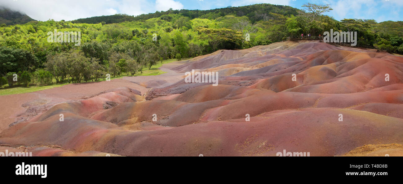 Sieben farbige Erde von Chamarel Mauritius Stockfoto