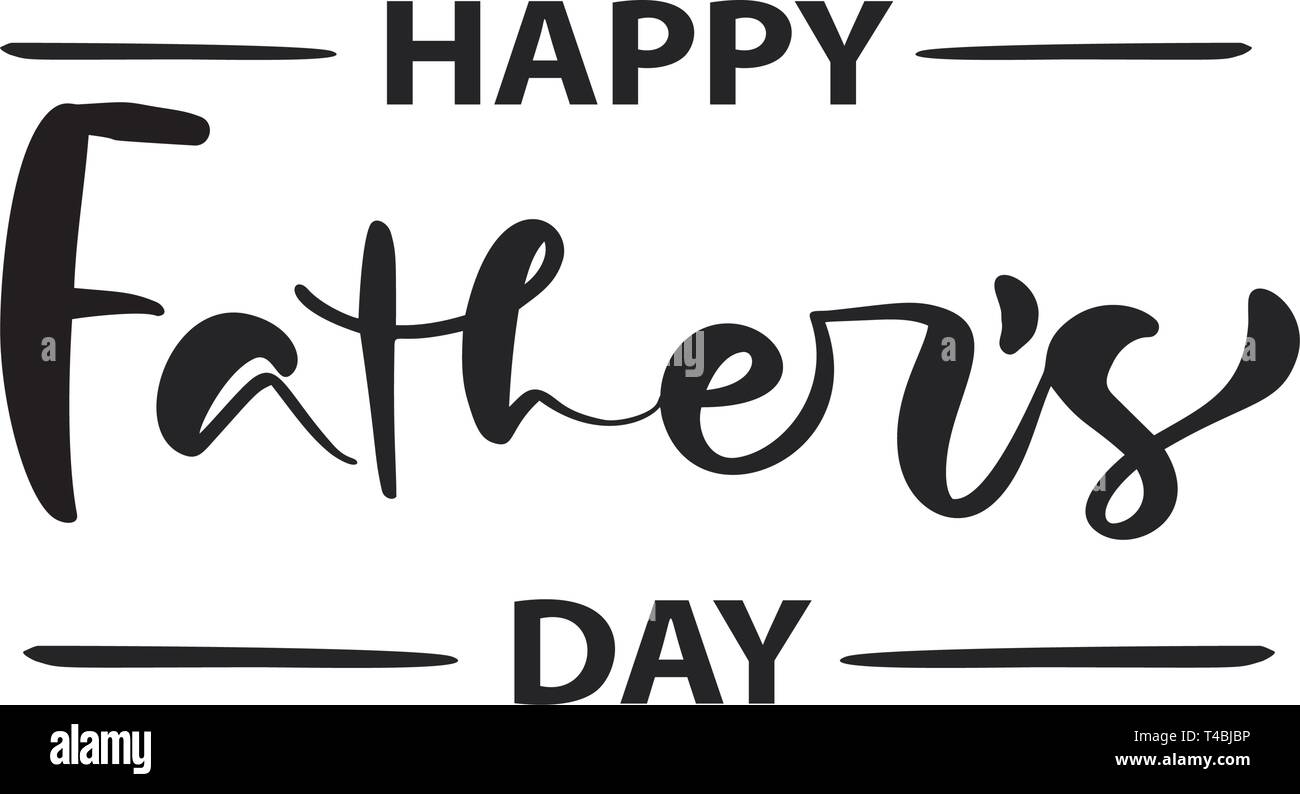Gerne Vater s Tag Beschriftung schwarz Vektor Kalligraphie Text. Modern Vintage Schriftzug handschriftliche Phrase. Beste Papa immer Abbildung Stock Vektor