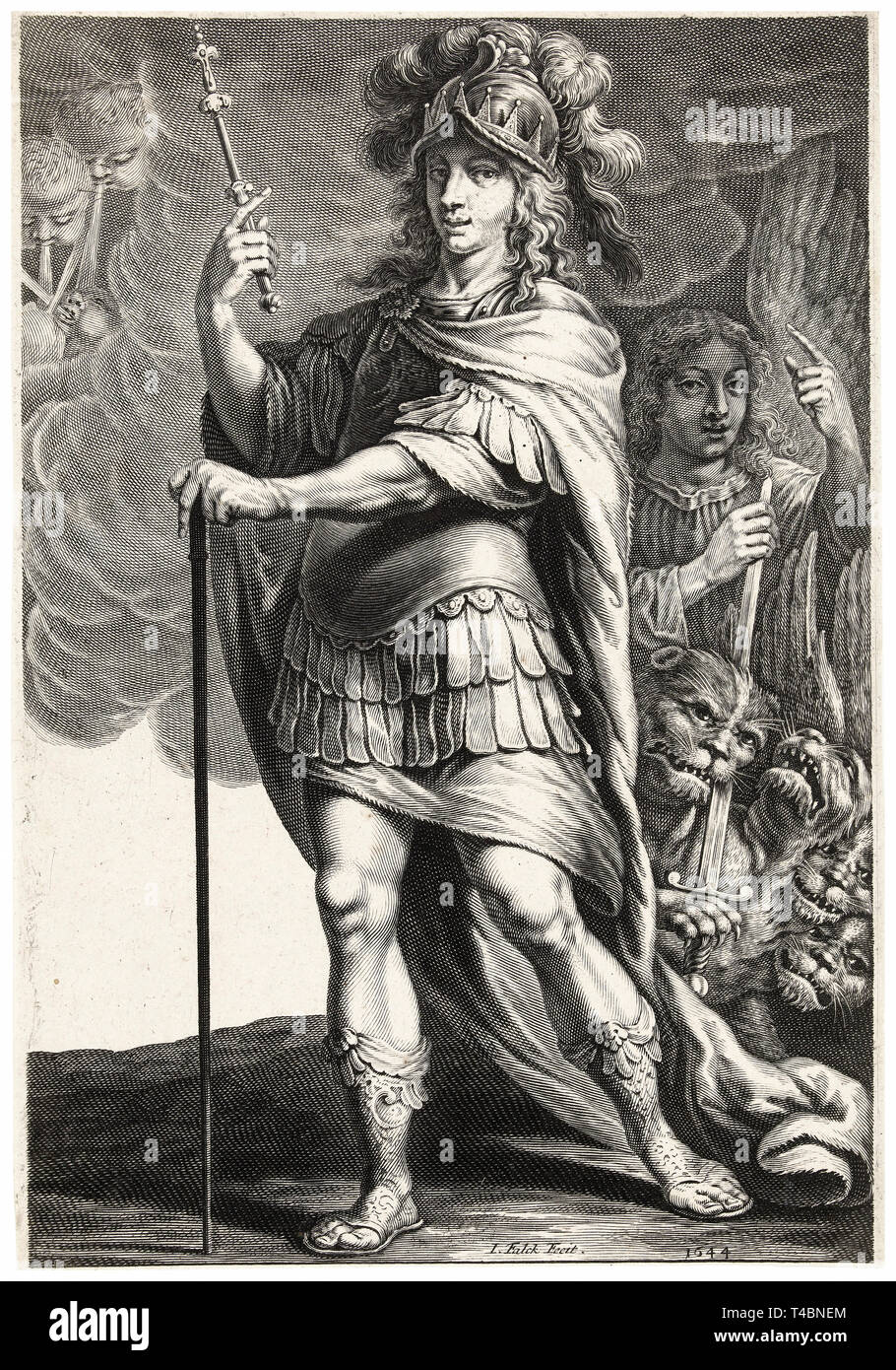 Alexander der Große, Jeremias Falck, nach Claude Vignon, Gravieren, 1644 Stockfoto