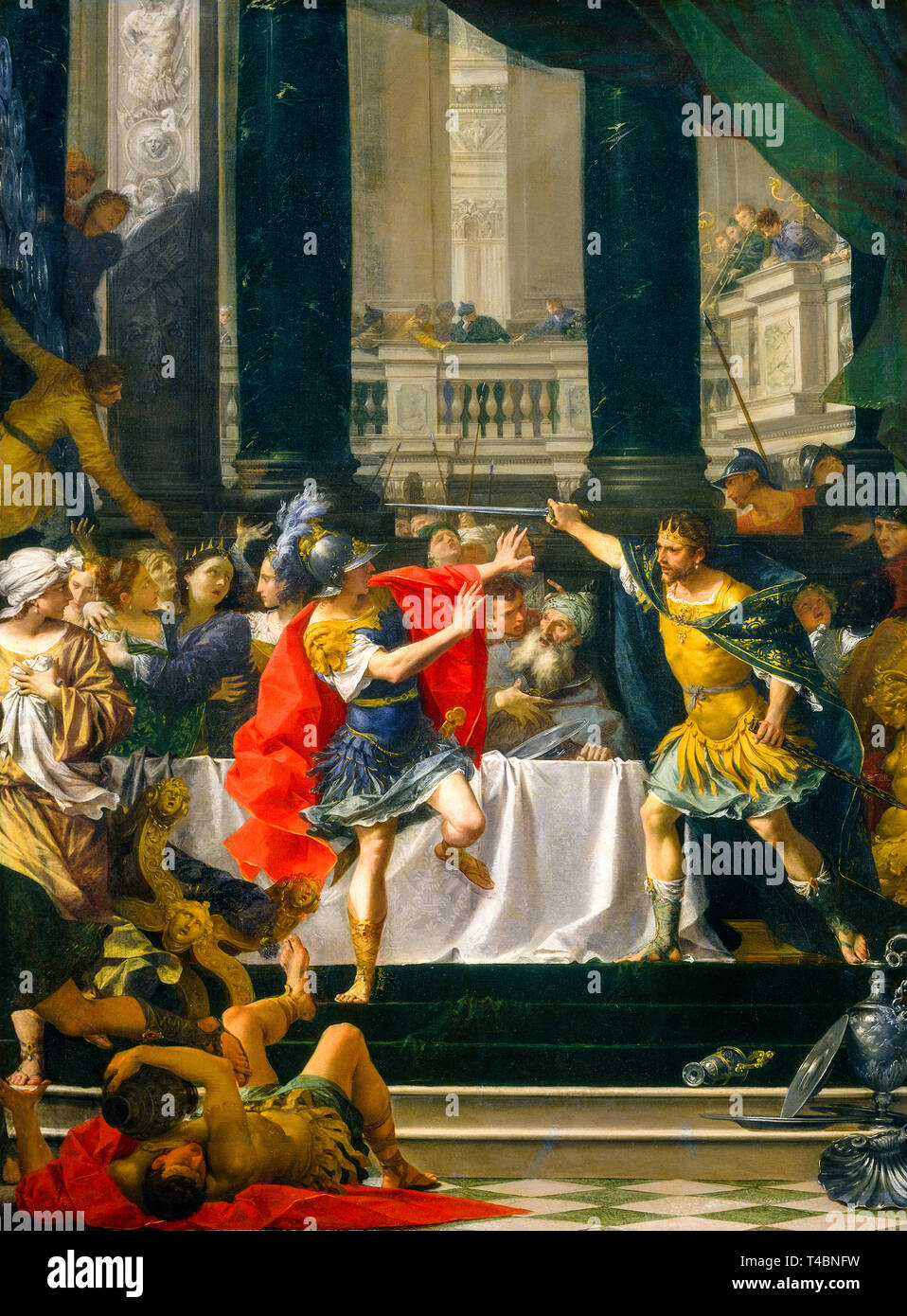 Donato Creti, Alexander der Große bedroht von seinem Vater, Malerei, C. 1700 Stockfoto