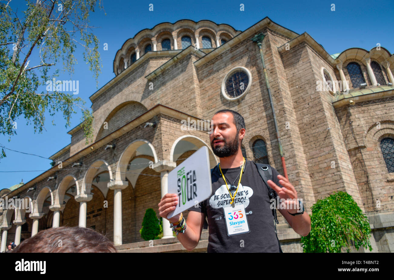 Stadtfuehrer, Kathedrale Sweta Nedelja, Sofia, Bulgarien Stockfoto