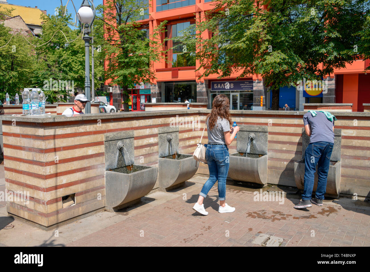 Mineralwasserquelle, Ul. Ekzarh Yosif, Sofia, Bulgarien Stockfoto