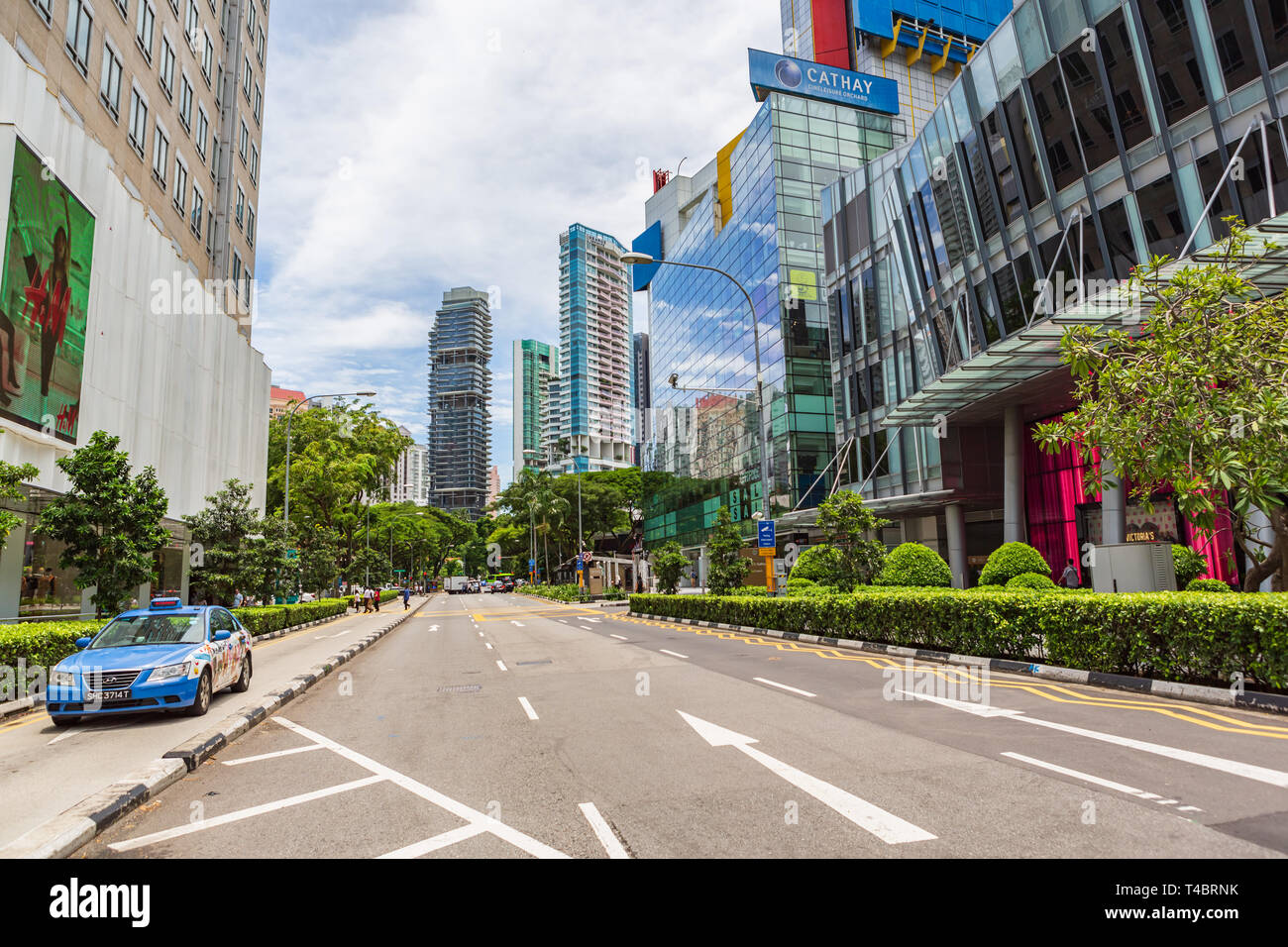 Singapur, Singapur - ca. September 2017: Straßen von Singapur, Singapur. Stockfoto