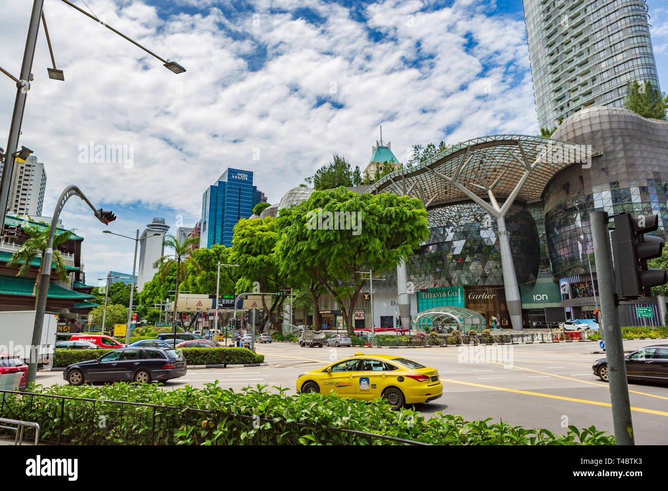 Singapur, Singapur - ca. September 2017: Straßen von Singapur, Singapur. Stockfoto