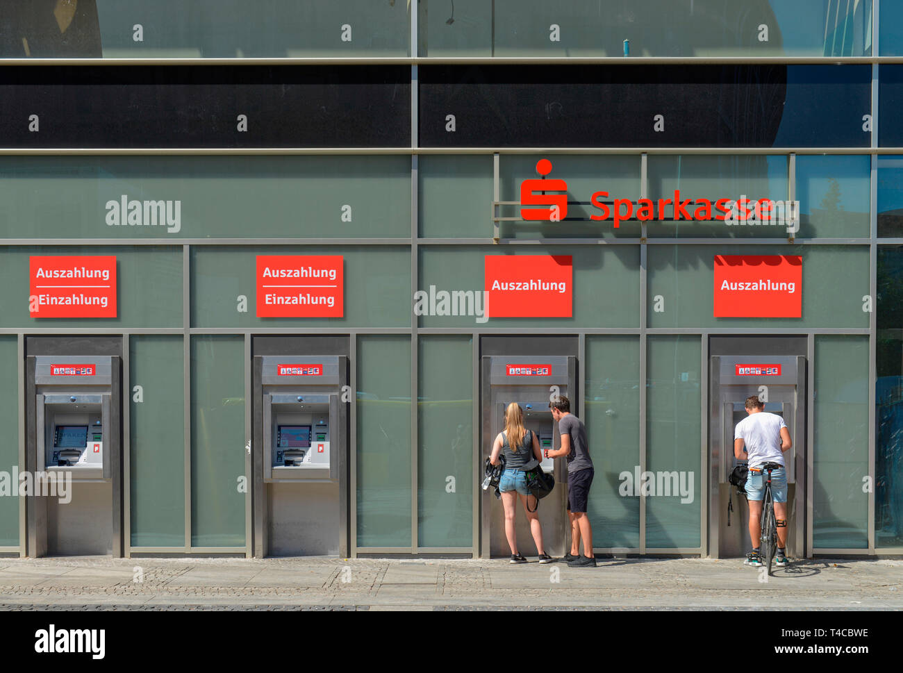 Geldautomat, Sparkasse, Alexanderplatz, Mitte, Berlin, Deutschland Stockfoto