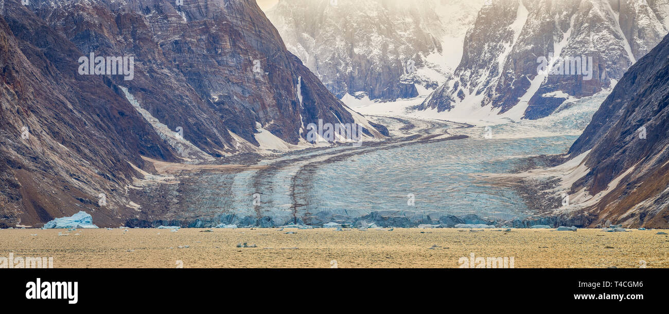Eiszeitliche Landschaft, Scoresbysund, Grönland Stockfoto