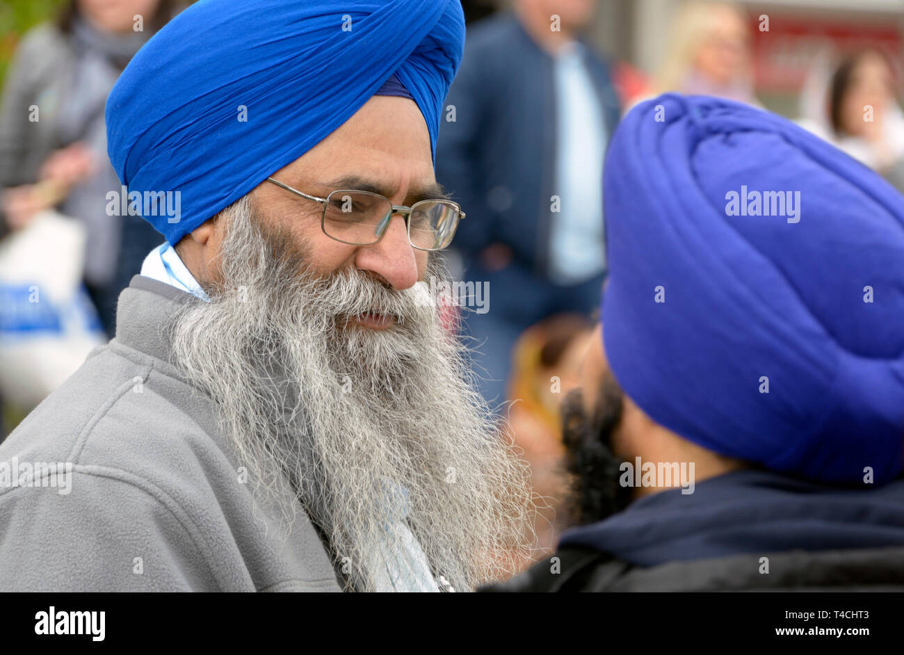 Zwei Sikh Männer, die an der Feier. Stockfoto