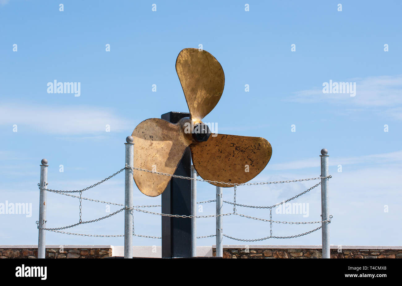 Propeller in Courtown Harbour, Co Wexford, Irland Stockfoto