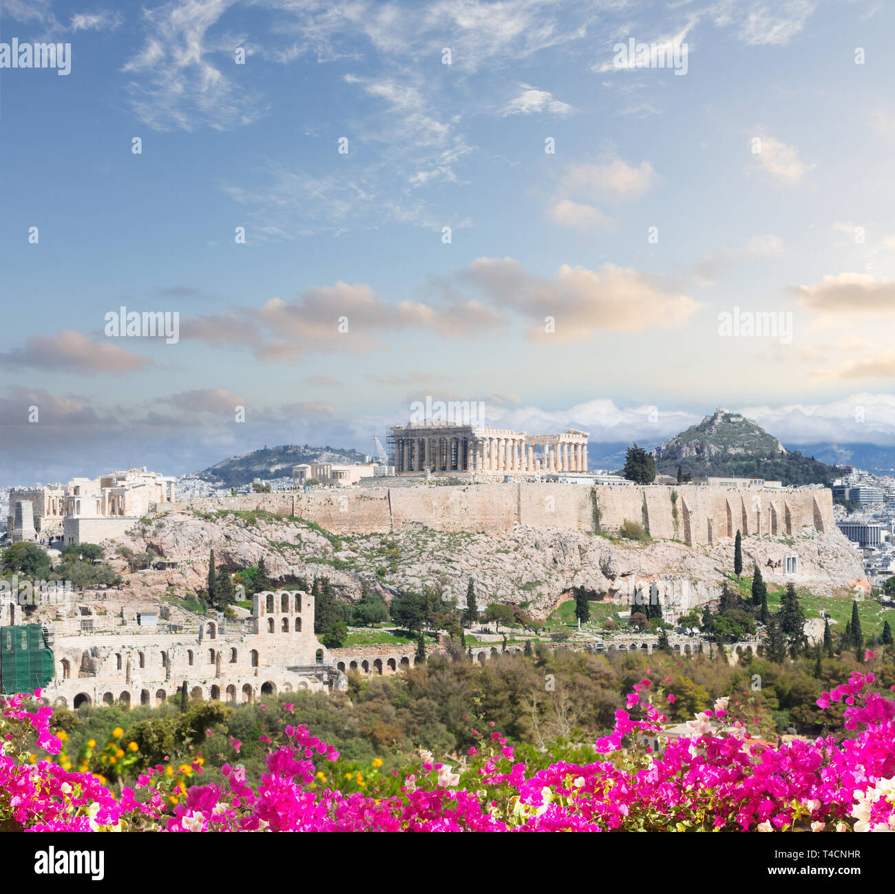Berühmte Skyline von Athen, Griechenland Stockfoto