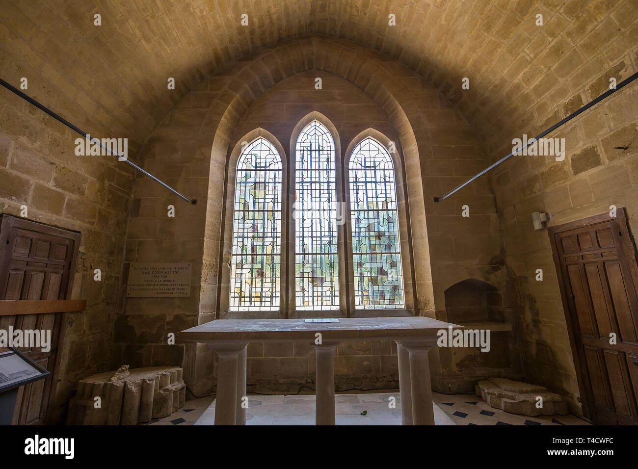 Jard-sur-Oise, Frankreich, 10. SEPTEMBER 2016: architektonische Details Abtei von Royaumont, 10. September 2016 in Jard-sur-Oise, Val d'Oise, Frankreich Stockfoto