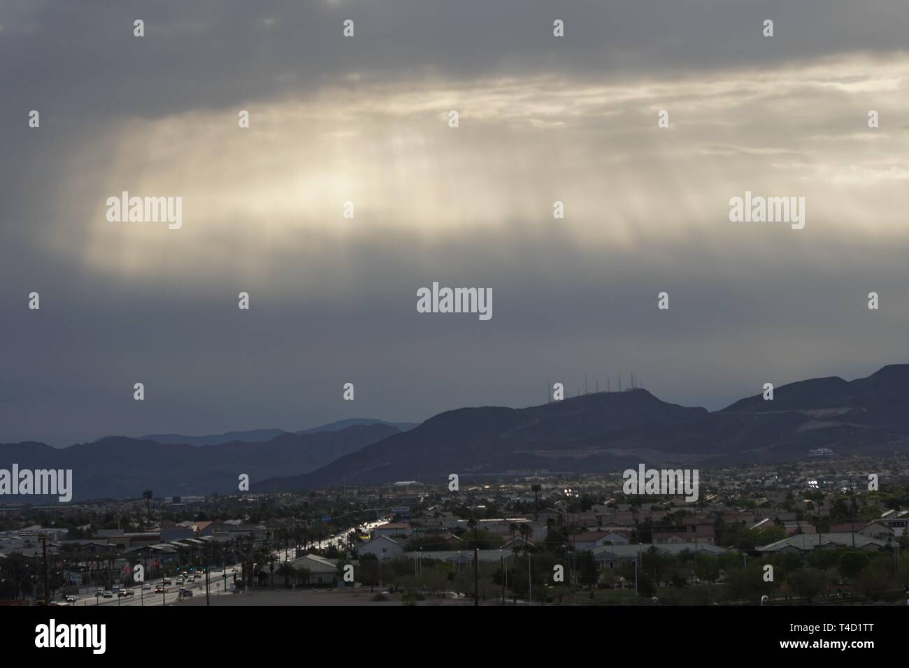 Eine interessante Wolkenbildung Settles in Henderson, Nevada Stockfoto