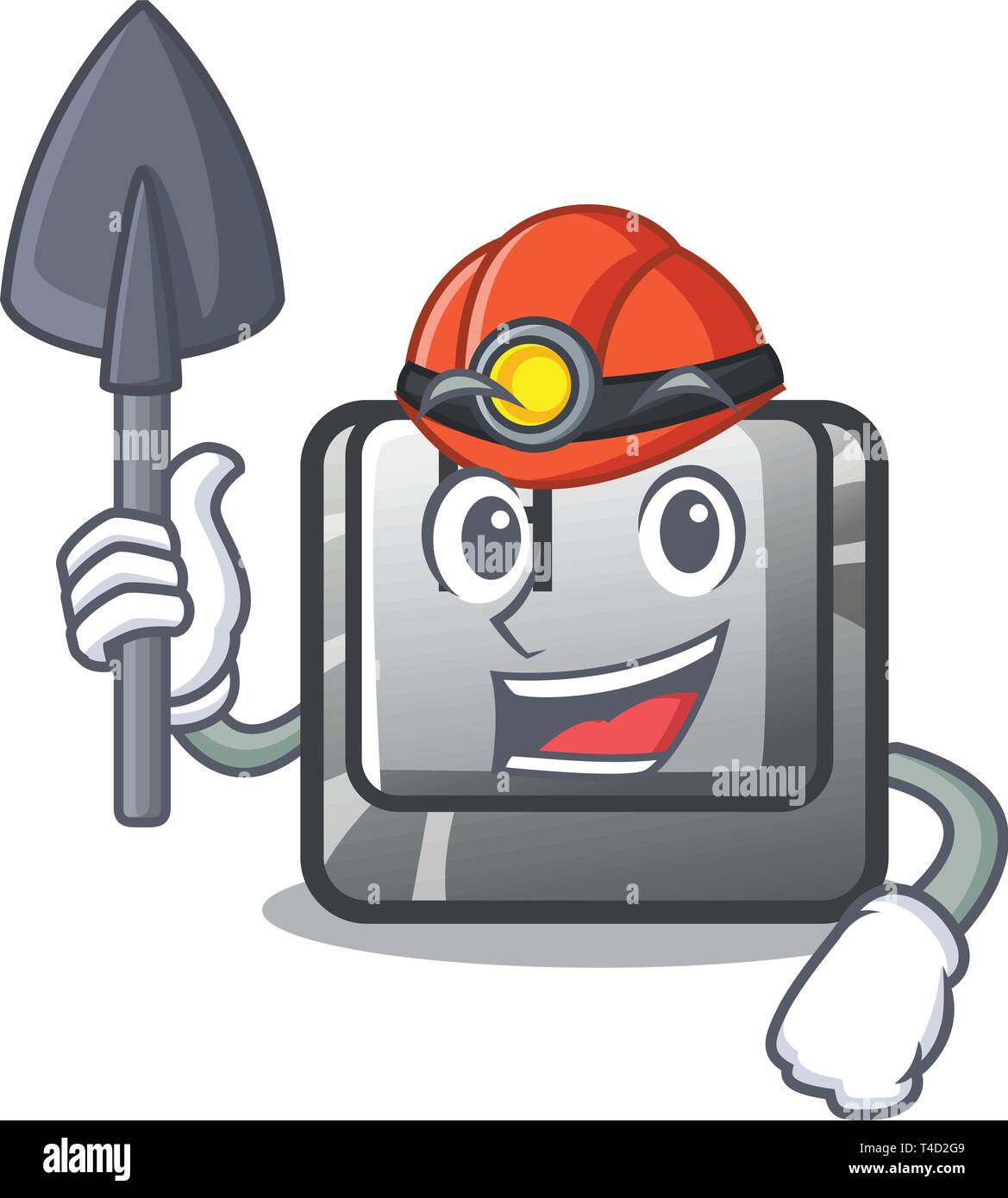 Miner Taste H isoliert mit dem Maskottchen Stock Vektor