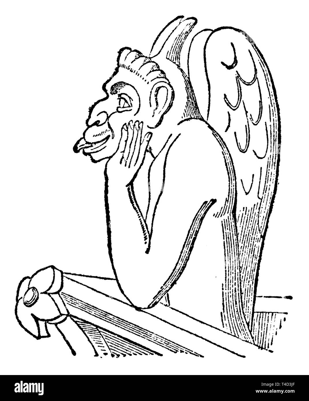 Der schlechte Kerl. Nach einem Stein Abbildung an der Kirche Notre Dame in Paris. Aus dem 12. Jahrhundert., 1923 Stockfoto