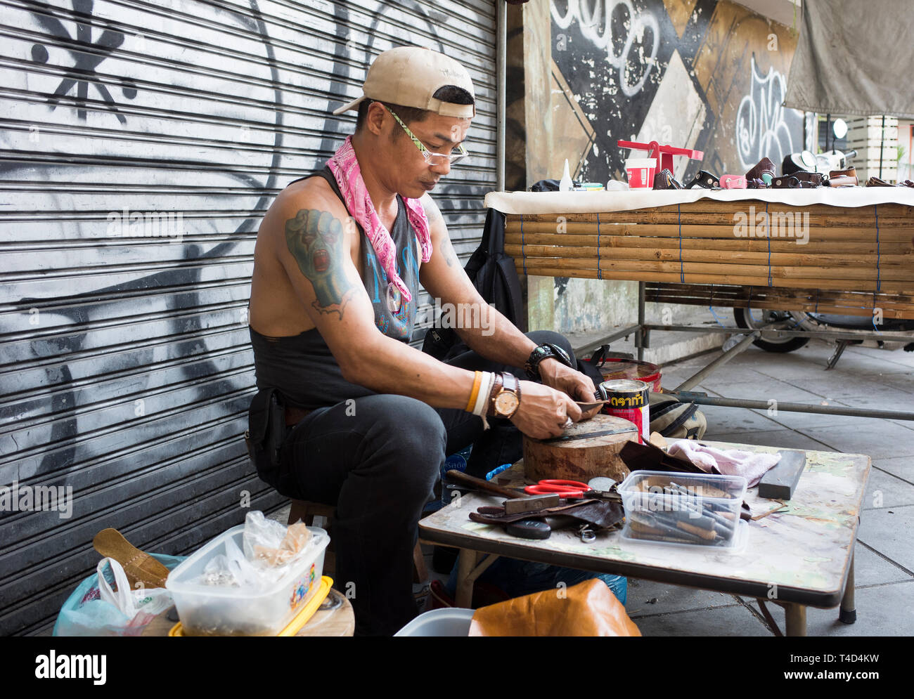 Leder Handwerk Stockfoto