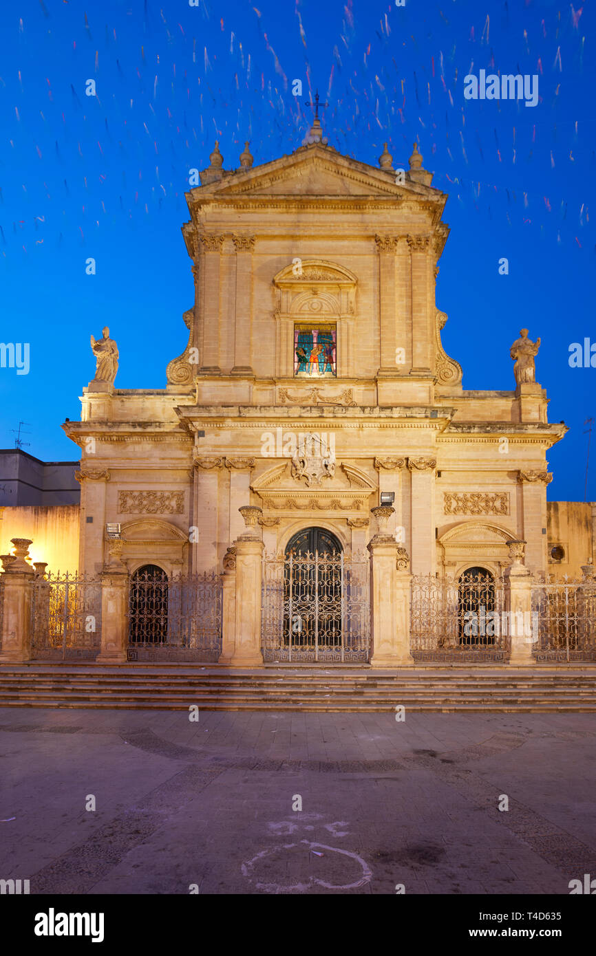 Die Basilika Santa Maria Maggiore in Ispica, Sizilien, Italien Stockfoto