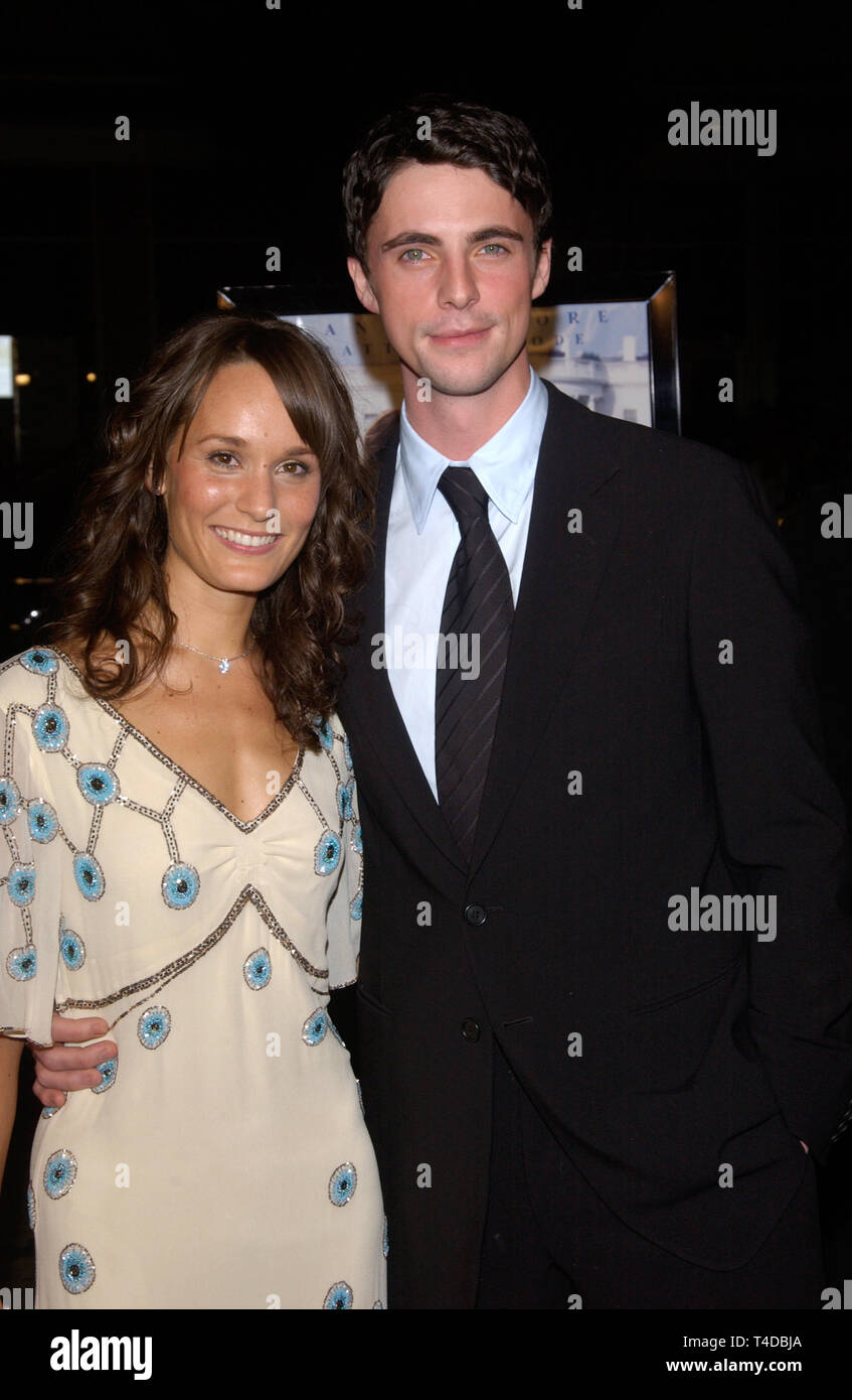 LOS ANGELES, Ca. Januar 07, 2004: Schauspieler Matthew Goode & Freundin MARGOT MOLINARI im Rahmen der Weltpremiere in Hollywood, seines neuen Films Chasing Liberty. Stockfoto