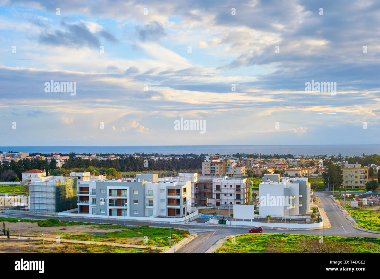 Bau von modernen Apartments in Paphos, Syprus Stockfoto