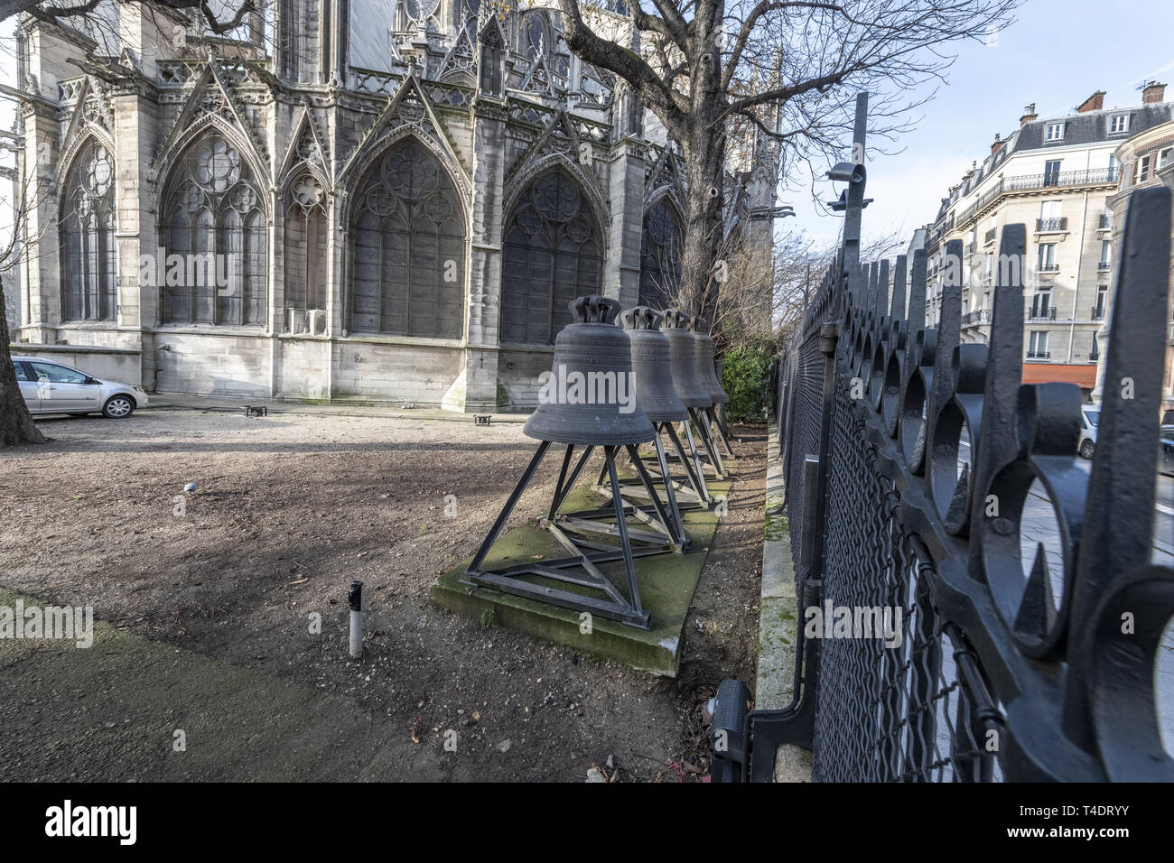 Frankreich, Paris, ein Satz der alten Glocken von der Kathedrale Notre Dame hat von der Gießerei gespeichert wurde und eine neue Heimat gegeben. Stockfoto