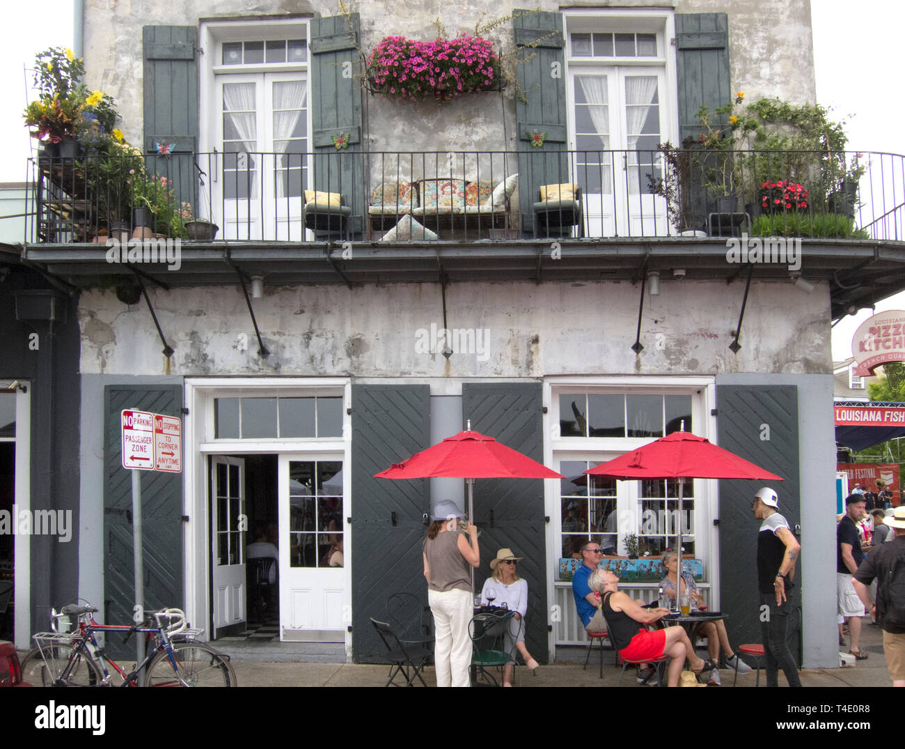 Historische erhaltene Architektur im Französischen Viertel. New Orleans, LA. Stockfoto