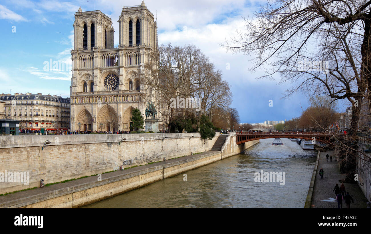 Cathédrale Notre-Dame de Paris, 17. März 2019 Stockfoto