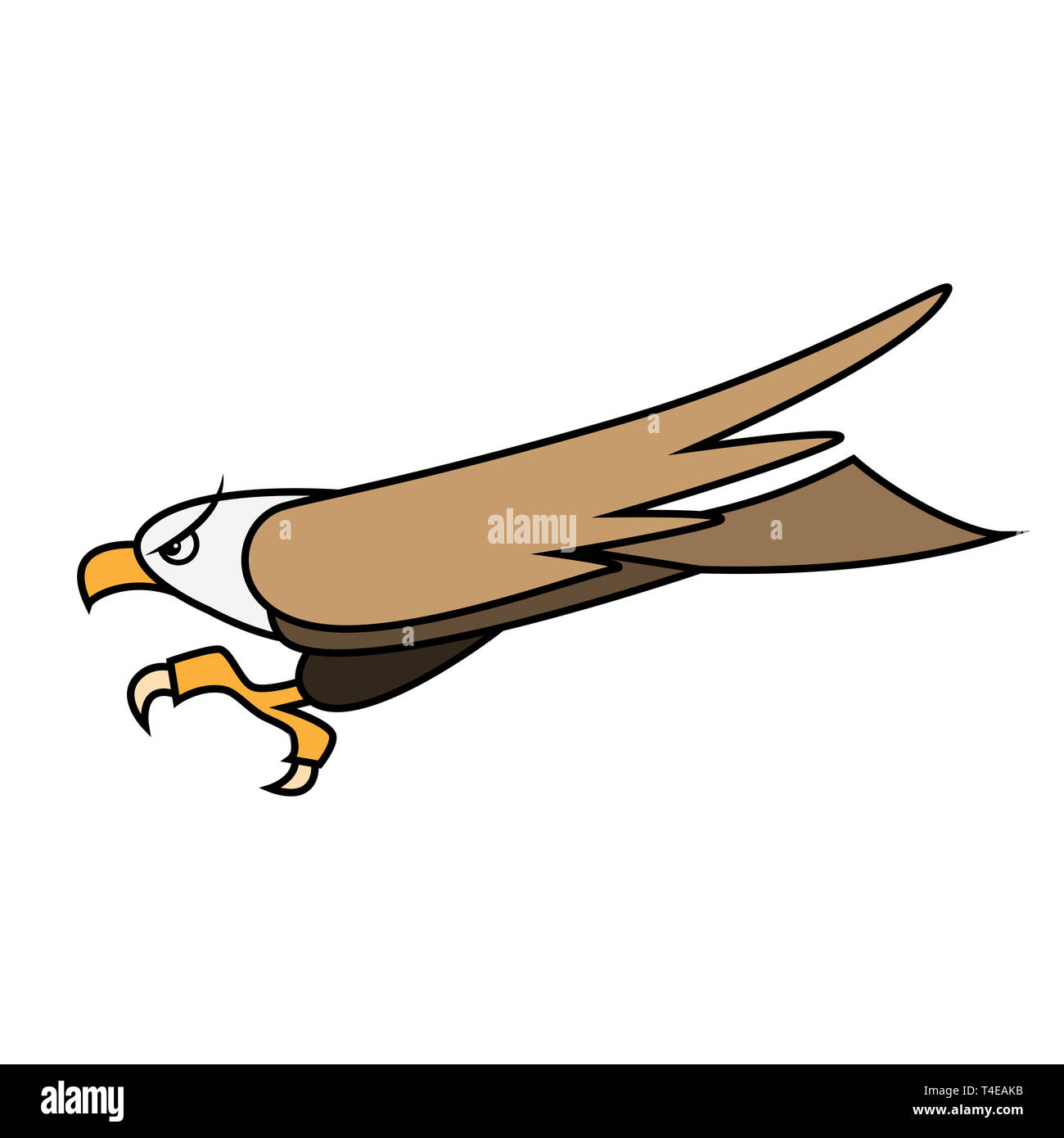 Lieferbar Abbildung Flying Bird of Prey auf weißem Hintergrund Stockfoto