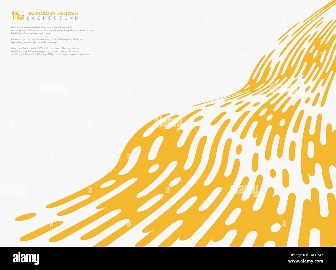 Abstrakte Farbe gelb Tech stripe Wellenlinie Dekoration auf weißem Hintergrund. Sie können für die Abdeckung template Design, ad, Poster, Artwork, Drucken Stock Vektor