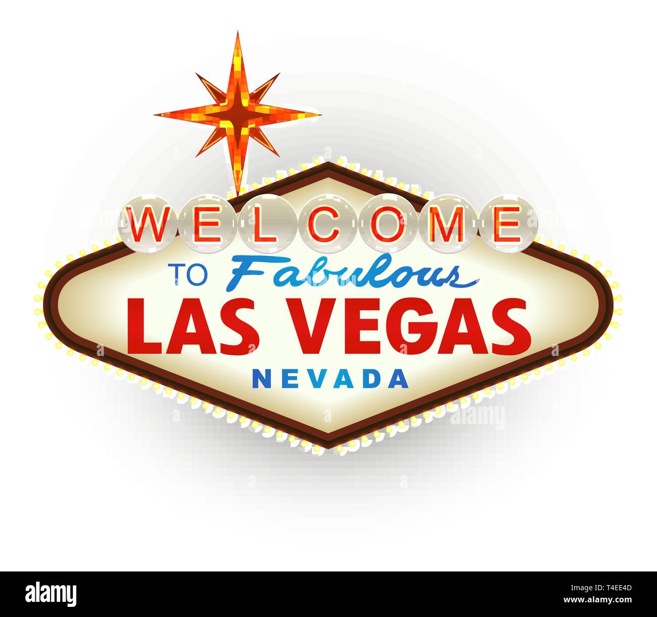 Classic retro Willkommen in Las Vegas anmelden. Vektor Stock Vektor