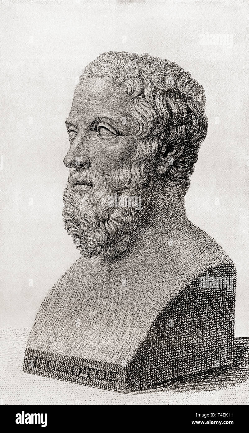 Herodot, C. 484 BC-C. 425 v. Chr.. Antike griechische Historiker. Von der Internationalen Bibliothek des berühmten Literatur, c. veröffentlicht. 1900. Stockfoto