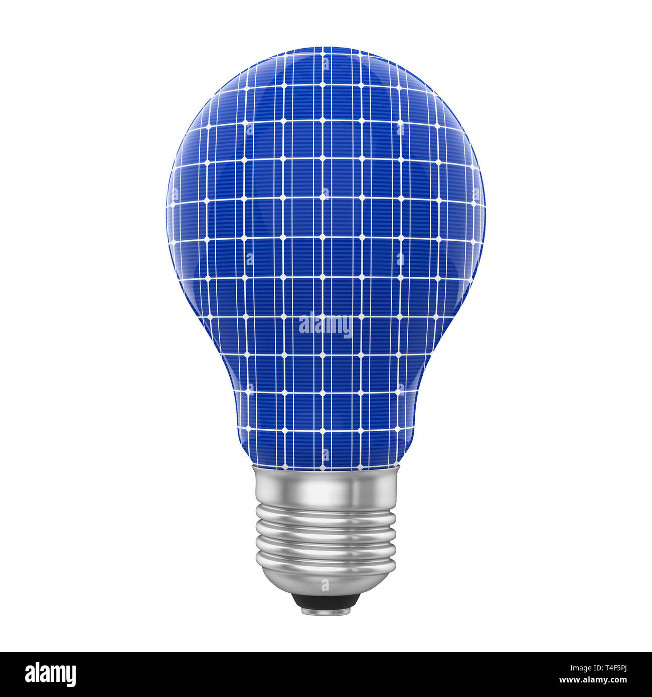 Glühlampe Solar Panel isoliert Stockfoto