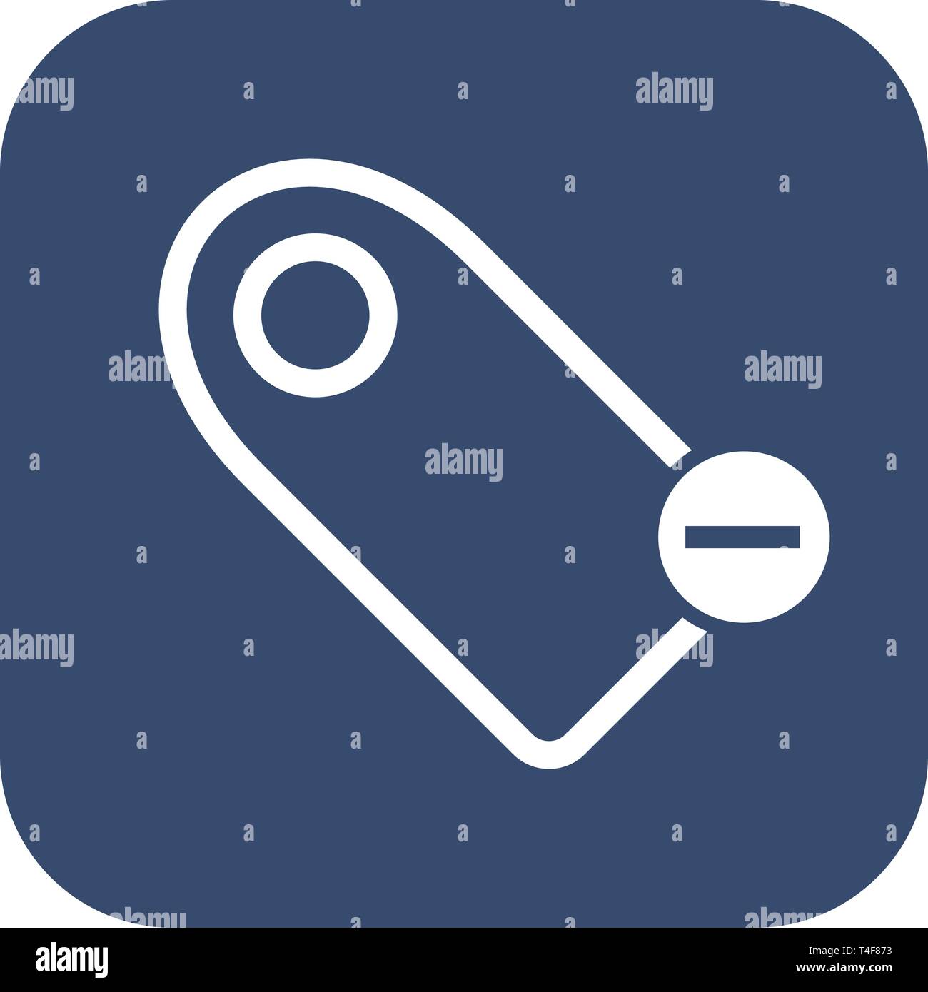 Entfernen Sie unterzeichnen. Tag Symbol in trendigen Flat Style auf weißem Hintergrund. Stock Vektor