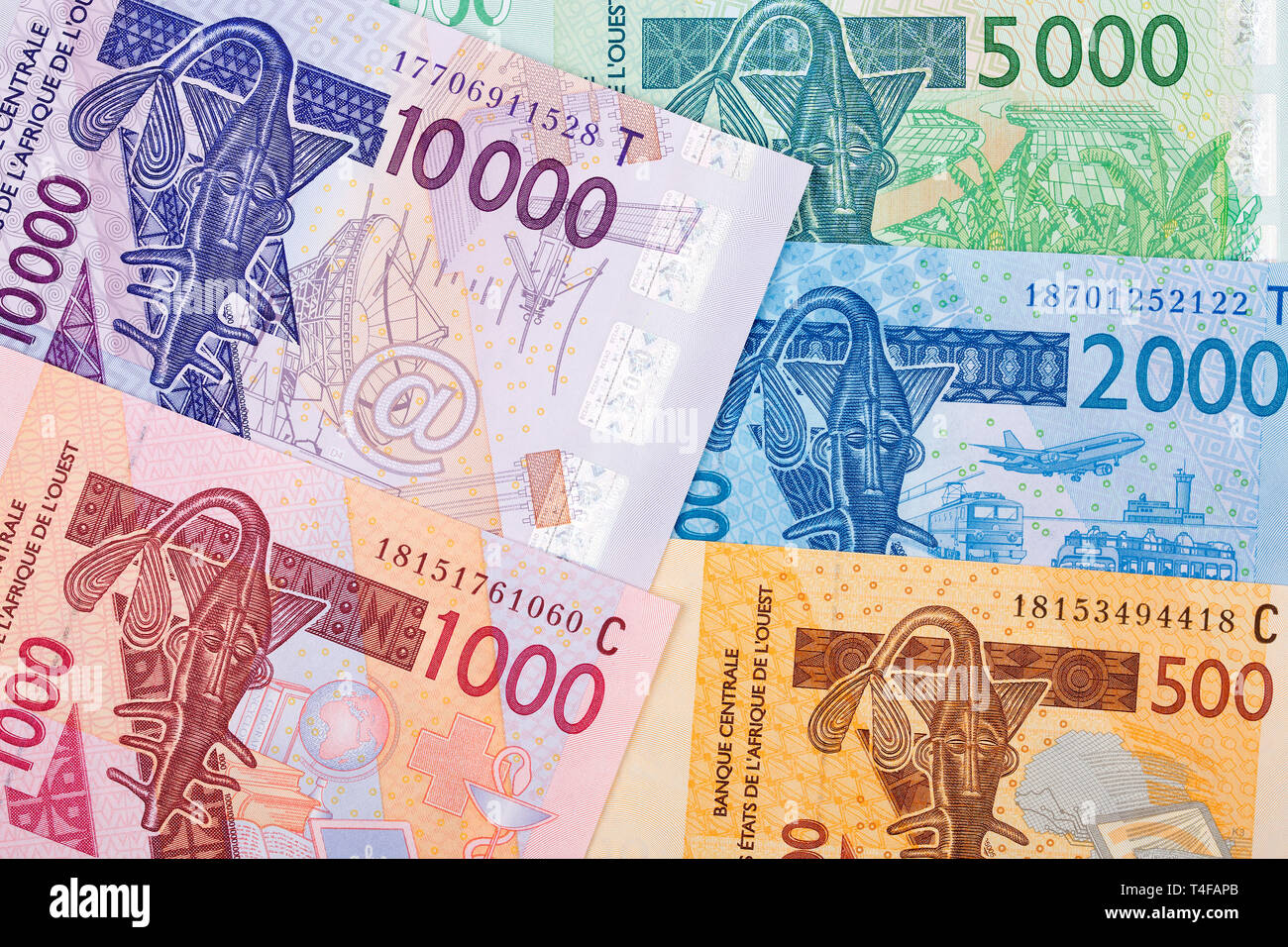 West African Geld, einen geschäftlichen Hintergrund Stockfoto