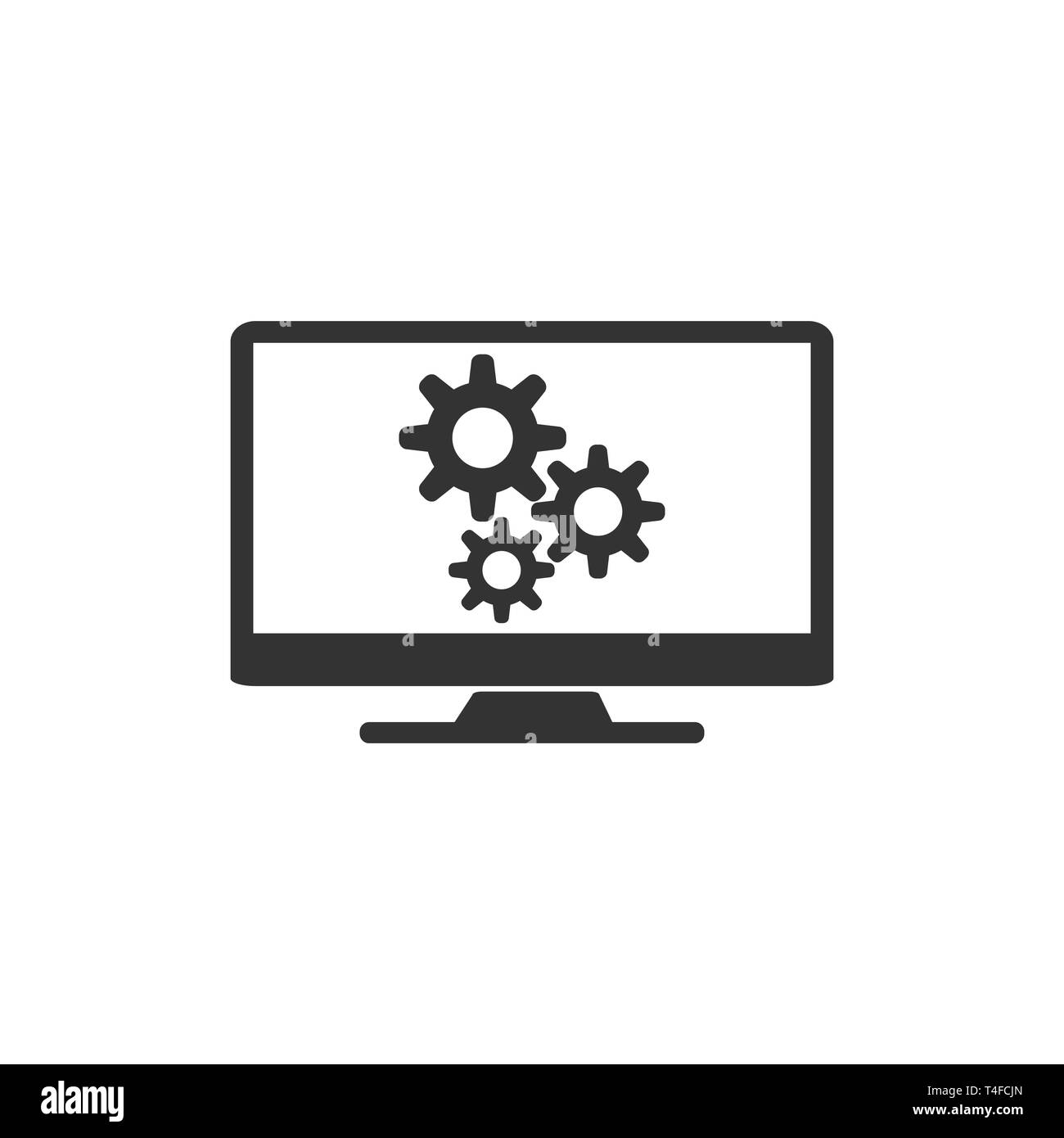 Vector Illustration, flache Bauform. Reparatur Service computer Symbol Stock Vektor